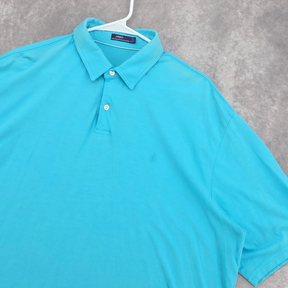Johnnie-O Golf Polo Shirt Mens XL Blue Short Sleeve Jersey Surfer Logo Casual